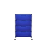 Kartell - Mobil System 2021, Cobalt, 3 Containers, 1 Shelf, Feet - Hurtsar - Antonio Citterio - Blå - Metall/Plast