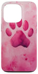 iPhone 13 Pro Purple Teal Blue Dog Paw Print Paws Patten on Black Case