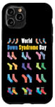 Coque pour iPhone 11 Pro Socks Down Syndrome Sensibilisation Journée mondiale du syndrome de Down