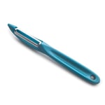 Lacor - 39088 - Epluche Legume, Epluche Pomme, Éplucheur Universel, Double Tranchant Oscillant et Micro-dentelé, Acier Inoxydable, 17 cm, Bleu