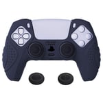 eXtremeRate PlayVital Guardian Edition Midnight Blue Ergonomic Soft Anti-slip Controller Silicone Case Cover for ps5, Rubber Protector Skins with Black Joystick Caps for ps5 Controller