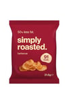 Simply Roasted – BBQ Crisps 24 x 21.5g Single Bag | 50% less fat | 25% less salt | Less than 99 calories | triple roasted crunchy potato crisps (Box of 24 x 21.5g bags)