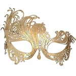 Maskeradmask för män, Diamond Party Mask, Venetian Elegant Metal Mask, Halloween Masquerade Par Masker A