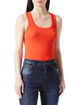 BOSS Women's Jersey top, Bright Orange, L