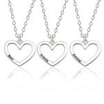 3 st / förp silverfärgade halsband Best Friends Forever silver