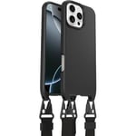 Otterbox Coque React Series Lanyard MagSafe pour iPhone 16 Pro Max, Coque de Protection avec Collier, Sangle réglable et Amovible, testé Selon Les Normes Militaires, Noir, Livré sans Emballage