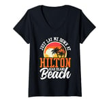 Womens Beach Vacation Palm Trees Summer Hilton Head Island V-Neck T-Shirt