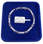 Bracelet Tennis Tris Infinit Femme Pl or Blanc 18k avec des Cristaux Swarovski