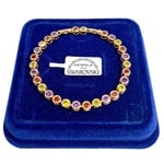 Bracelet Tennis Boules Femme, Plaqué Or Jaune 18K Avec Cristaux Swarovski Mcol