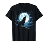 Wolf Howling At The Moon Wildlife Wolves Forest Nature T-Shirt