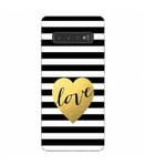 Coque Galaxy S10 raye love noir blanc or