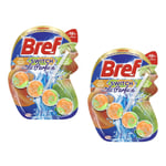 Bref Lot de 2 Blocs WC 50g  Switch Pomme Pêche  Produit Nettoyant Détartrant