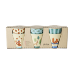 Rice - Melamine Cups with Happy Forest Prints - Blue - Small