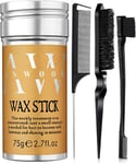 Hair Wax Stick & Hair Combs of 4Pcs, Slick Back Hair Brush with Hair Stick for