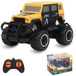 Pup Go Small Off Road Remote Control Car for Kids, My First Fast RC Car Toy Toddler, Mini Monster Truck Radio Controlled Car, Christmas Birthday Gift Age 2 3 4 5 6 7 8 Years Old Boys Girls (Yellow)