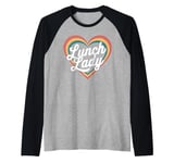 Lunch Lady Heart Cafeteria Worker Raglan Baseball Tee