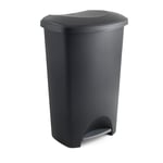 Plastic  Family  Kitchen  Utility  Bin ,  50  Litre ,  New  Black  with  Silver