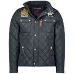 Geographical Norway Belificio Men - Doudoune Chaude Matelassée Homme - Veste Manteau Chaud Doublure Hiver Hommes - Blouson Coupe Vent Manches Longues (Marine L)