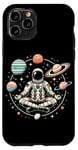 Coque pour iPhone 11 Pro Méditant Astronaute Lover Yoga Spaceman Cosmos Space Galaxy