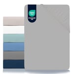 Dreamzie - Drap Housse 80x200 - Microfibre (100% Polyester) - Oeko Tex - Drap Housse 80 x 200 Enfant - Gris Etain