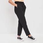 LH - pantalon droit ceinturé noir femme