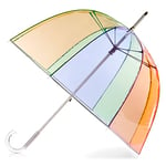 Totes Parapluie à bulles transparent avec auvent en dôme, design léger, protection contre le vent et la pluie, pour adultes de 51 ans, arc-en-ciel, adultes – 129,5 cm, parapluie à bulles transparent