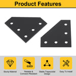 10Pcs Corner Bracket Plate, 60mmx60mm L-Shape Joint Plates 4mm Thick, Black