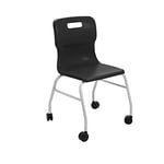 Office Hippo Classroom Desk Chair on Wheels, Black, 52 x 49.5 x 83 cm