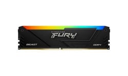 Kingston FURY Beast RGB - DDR4 - kit - 64 Go: 4 x 16 Go - DIMM 288 broches - 3200 MHz / PC4-25600 - CL16 - 1.35 V - mémoire sans tampon - non ECC - noir