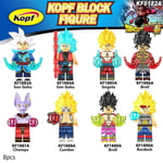 8-pack Anime Dragon Ball Super Mini Figurer Monterade Mini Byggklossar Son Goku Vegeta Figurer Leksak Modell Barn Julklappar- Perfet B