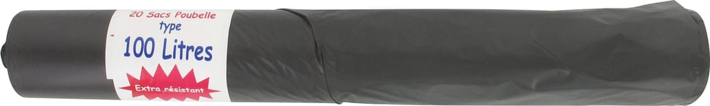 Schweitzer Sac poubelle - Noir 100 l 35 microns Vendu par 10 rouleaux de 20 sacs