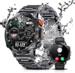 Montre Connectée Homme pour Android iOS 1,43"Amoled HD Outdoor 110 Modes Sportifs Montre Intelligente Militaire avec Appels