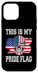Coque pour iPhone 12 mini This is my pride flag crâne drapeau américain pour homme et femme