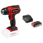 Einhell Décapeur thermique sans fil TE-HA 18 Li-Solo Power X-Change (lithium-ion, 2 niveaux de température, avec embout réducteur, embout large et embout à réflecteur) avec Chargeur et Batterie 2,5Ah