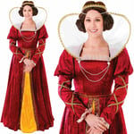 Queen Elizabeth Costume Tudor Medieval Ladies Womens Fancy Dress Outfit