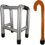 RARA®Inflatable Zimmer Frame and Walking Stick Blow Up Toy Novelty Gag Joke Dress Up Present Accessory for Old Man Dad