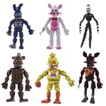 5st Five Nights at Freddys Actionfigurer Toy Security Breach Series Glamrock Foxy Bonnie Fazbear Pvc Doll Fnaf För Barn Present 6st B