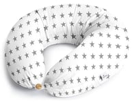 Niimo Coussin de Positionnement - Coussin de Grossesse pour Dormir XXL - Coussin Femme Enceinte - Distingué par Deux Prix en 2022 - Lavable - Housse 100% Coton (Blanc avec étoiles Grises)