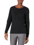 Amazon Essentials Sweatshirt Col Rond en Molleton Éponge (Grandes Tailles Disponibles) Femme, Noir Chiné, XXL