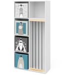 Vicco - Bibliothèque enfant Marvin, Blanc, 72 x 143 cm avec 4 boxes pliants opt.2