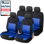 upgrade4cars Housse de Siege Voiture Universelle Noir Bleu | Ensemble de Housses Siège Auto Universel | Couvre Sieges pour Avant et Arrière