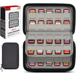 sisma Etui de Rangement pour 80 Cartouches de Jeu Switch PS Vita et Cartes SD, Housse de Transport et Protection Rigide -Noir