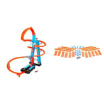 Hot Wheels Coffret Altitude Crash avec Loopings Et Propulseur pour Véhicules & Extensions de Piste pour Circuit, Une Voiture modèle aléatoire inclue, Jouet pour Enfant