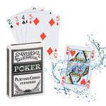 Relaxdays Kartendeck Cartes de poker en plastique, jeu imperméable, anti-déchirure & plis, 54 pièces, Texas Hold'em, kit pro, 10023628, multicolore