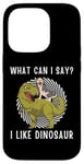 Coque pour iPhone 14 Pro Adorable chien Husky Kawaii What Can I Say I Like Dinosaure