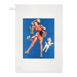 Pin Up Girl Tea Towel Help Wanted Gil Elvgren Sexy Vintage Poster Dog