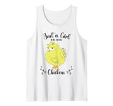 Just a Girl Who Loves Chickens Yellow Lover Women Girls Tank Top