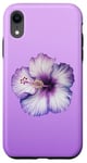 iPhone XR Aesthetic Hawaiian flower Purple Hibiscus Flowers Girl Case