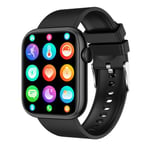 Smart bluetooth watch QX7 black silicone bracelet fréquence cardiaque podomètre température corporelle