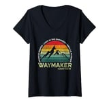 Womens Vintage Waymaker Promise Keeper Miracle Worker Christian V-Neck T-Shirt